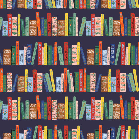 Curio - Book Club - Navy Metallic Fabric