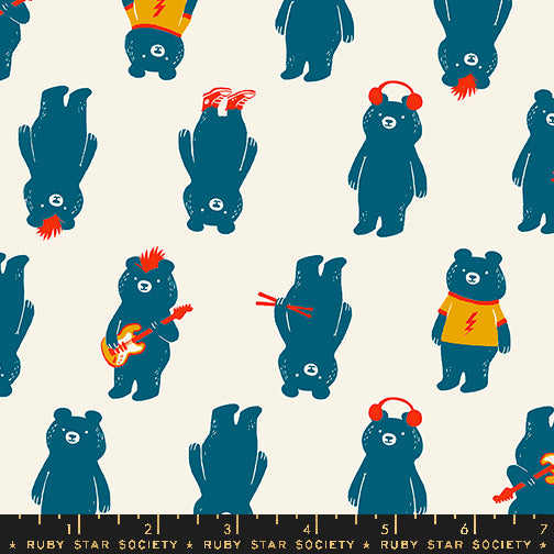 PREORDER TEDDY AND THE BEARS || The Band Buttercream || Cotton Quilting Fabric