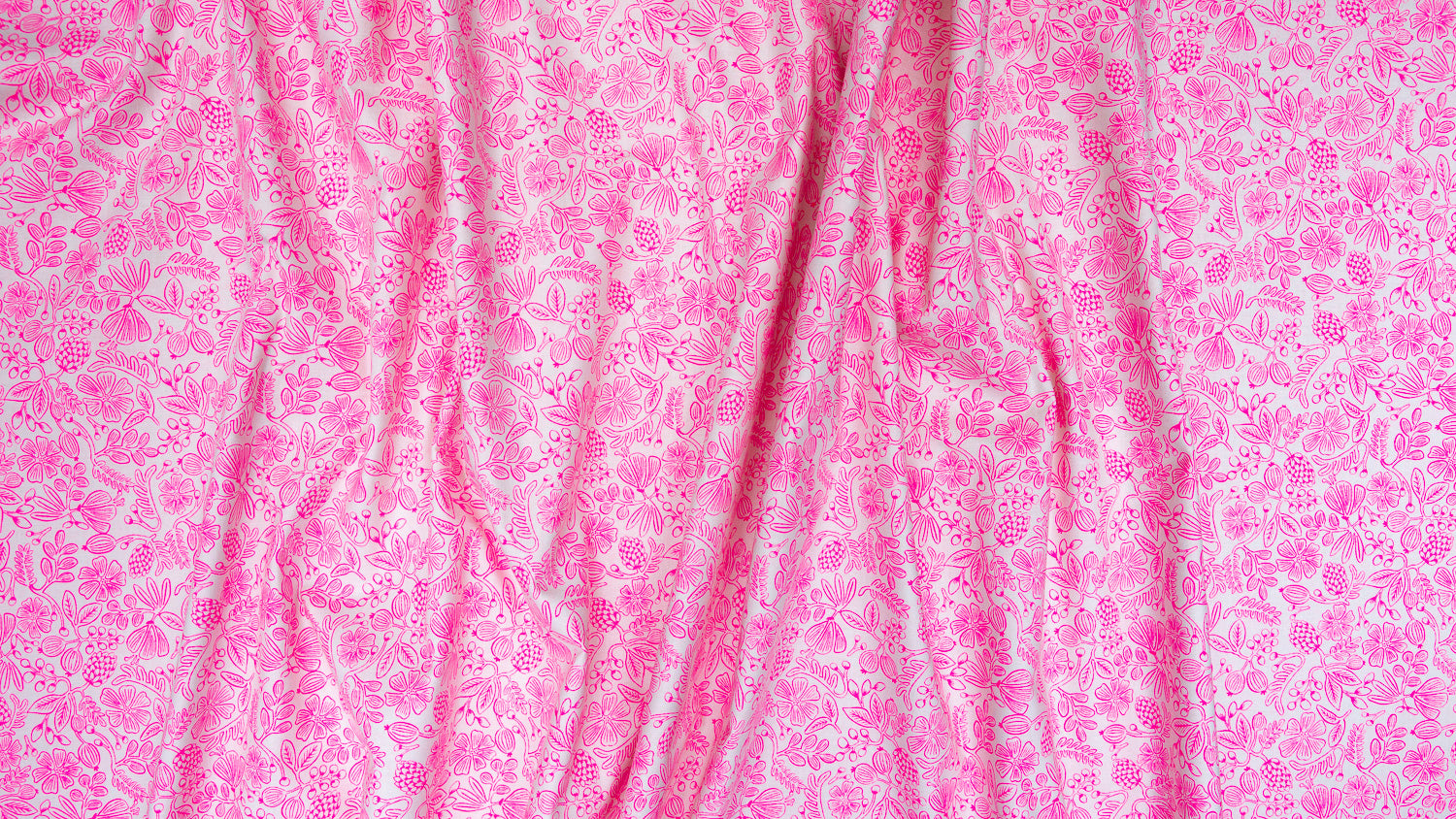 Primavera Moxie Floral Neon Pink Neon Pigment Fabric