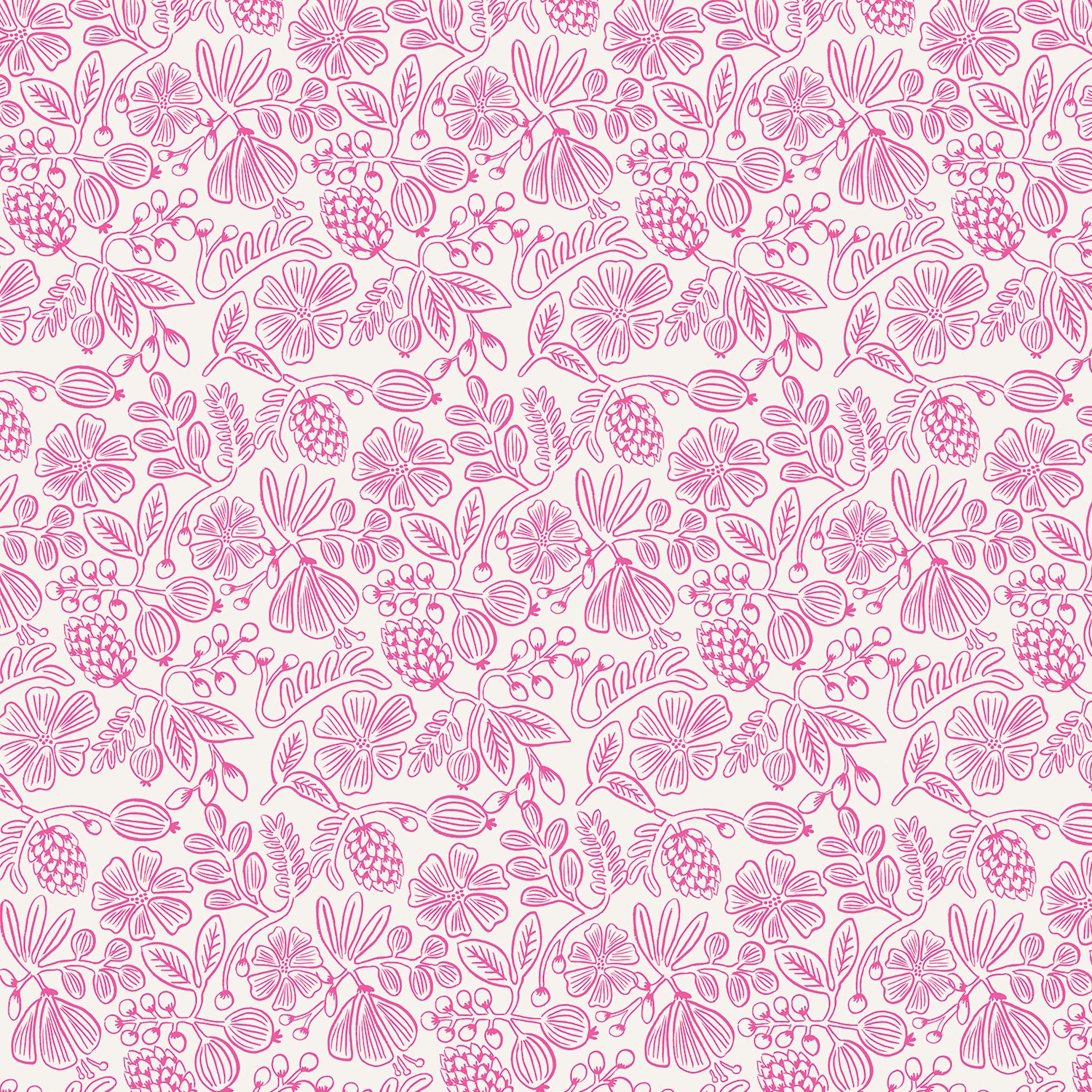 Primavera Moxie Floral Neon Pink Neon Pigment Fabric
