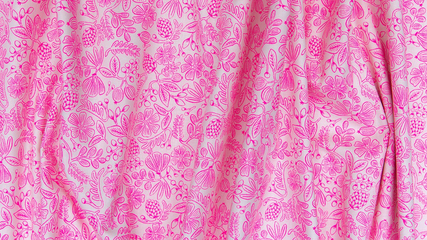 Primavera Moxie Floral Neon Pink Neon Pigment Fabric