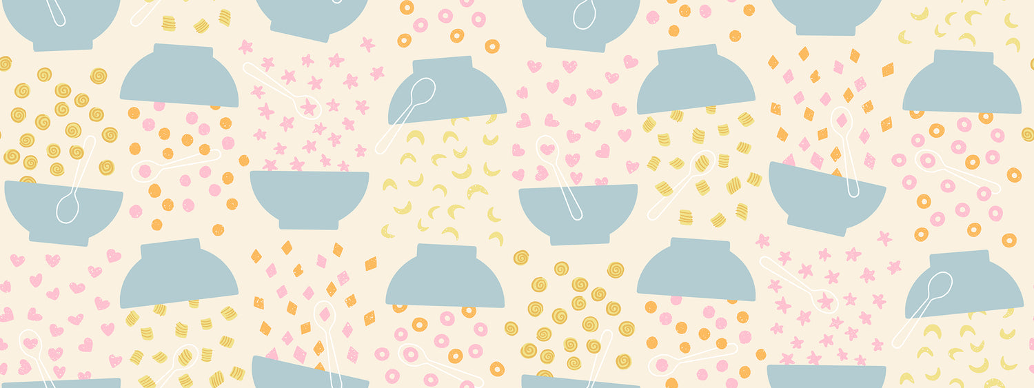 PREORDER Egg and Friends || Flying Cereal Natural || Cotton Quilting Fabric