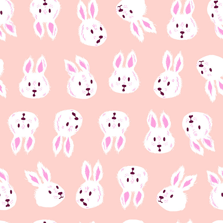 PREORDER Hello Alice || Rushing Rabbit Vintage Pink || Cotton Quilting Fabric
