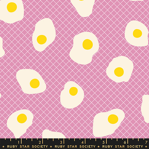 PREORDER Egg and Friends || Fried Eggs Heliotrope || Cotton Quilting Fabric