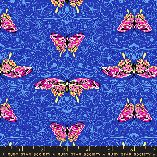 Glow Garden || Morning Moth Blacklight || Cotton Quilting Fabric