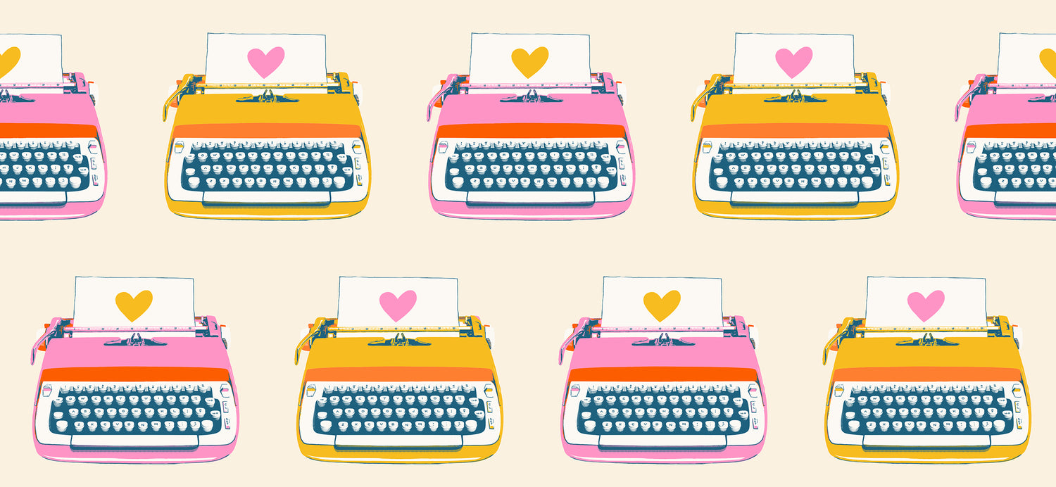 Best Day Ever || Typewriters Natural || Cotton Quilting Fabric