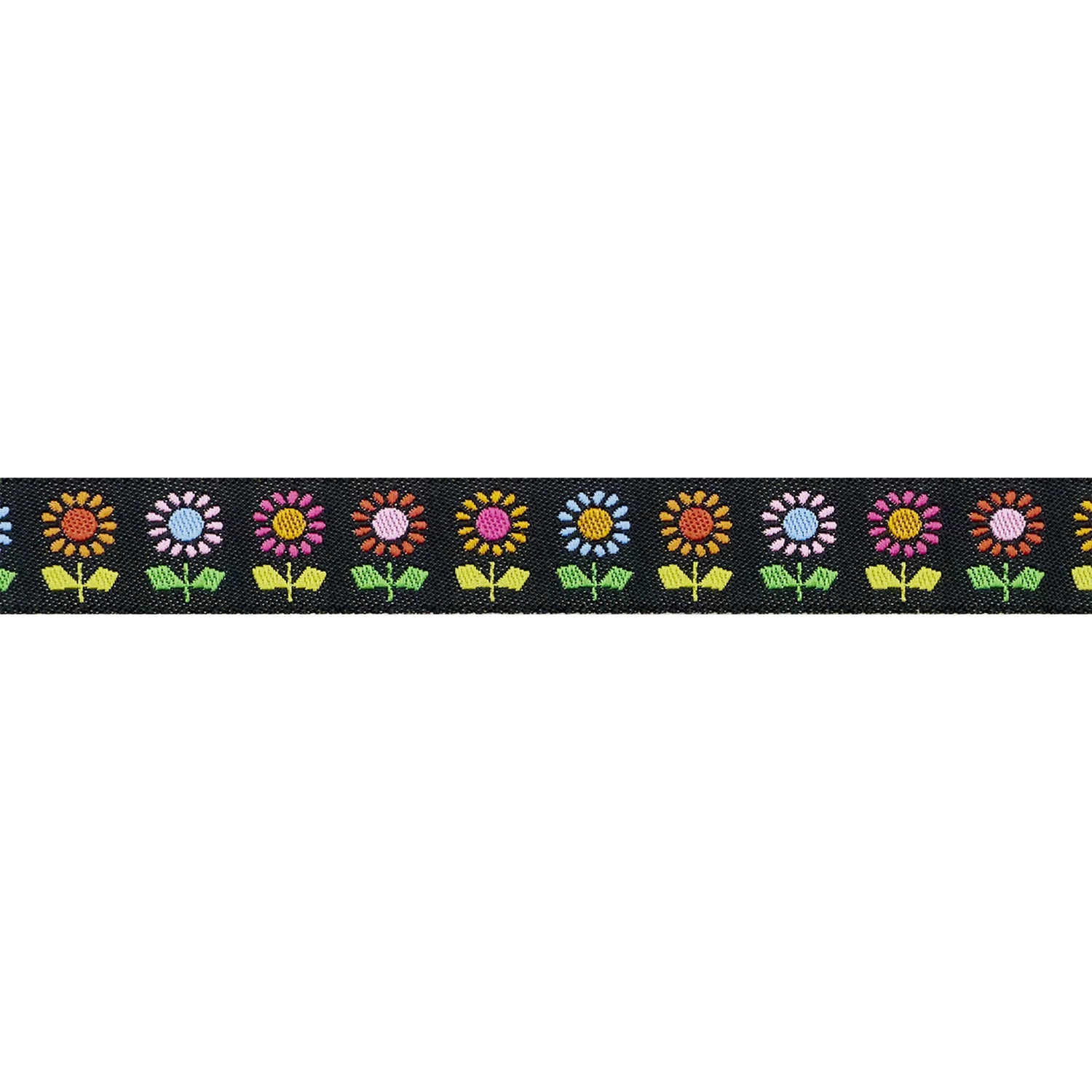 Designer Renaissance Ribbons: Daisy Black 5/8" BTY