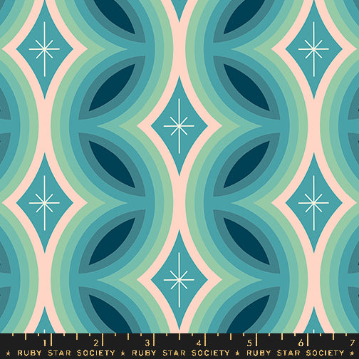 PREORDER JUICY || Rattan Dark Turquoise || Cotton Quilting Fabric