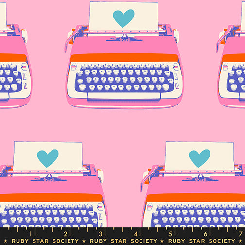 Best Day Ever || Typewriters Posy || Cotton Quilting Fabric