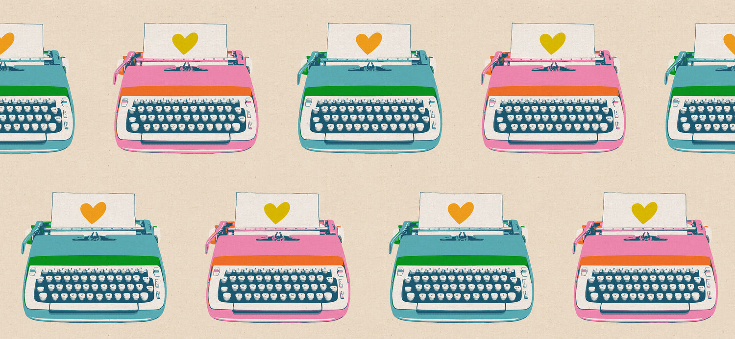 Best Day Ever || Typewriters Natural || Cotton Linen Canvas Half Yard