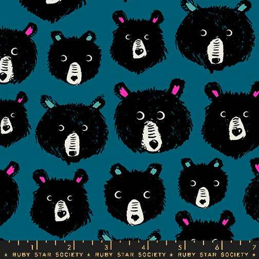 PREORDER TEDDY AND THE BEARS || Teddy and the Bears Thunder || Cotton Quilting Fabric