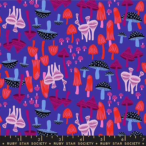 PREORDER Hello Alice || Mushroom Land Blacklight || Cotton Quilting Fabric