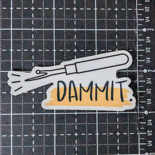 "Dammit" Vinyl Sewing Sticker