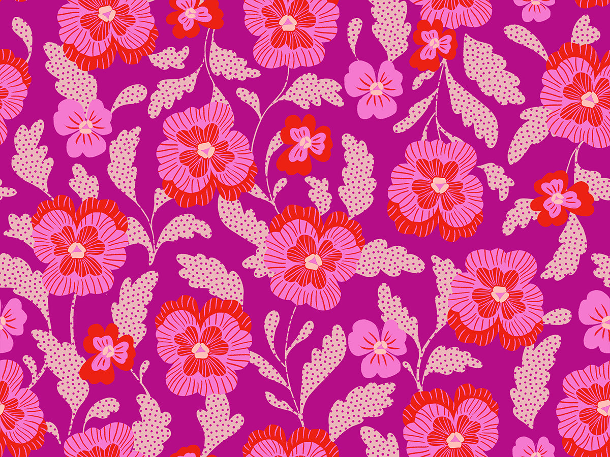 PREORDER Hello Alice || Violets Berry || Cotton Quilting Fabric