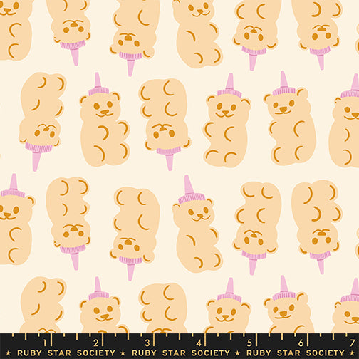 PREORDER Egg and Friends || Honey Bear Natural || Cotton Quilting Fabric