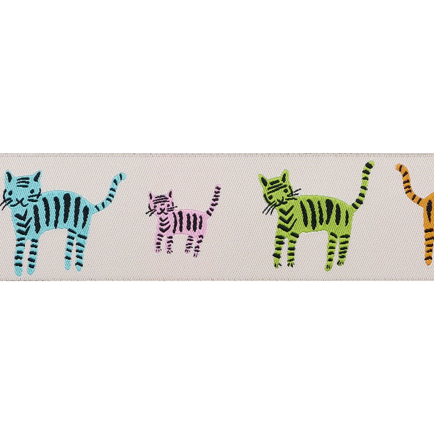 Designer Renaissance Ribbons: Catnap Tiger Stripes Natural 1.5" BTY