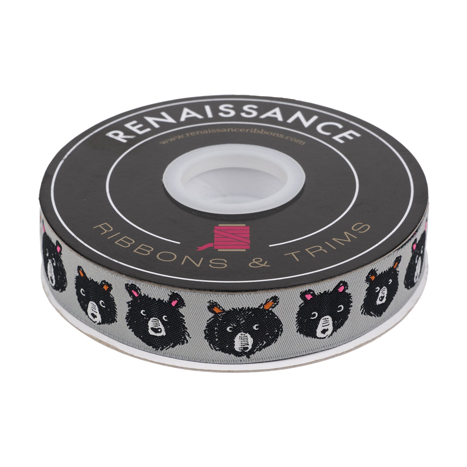 Designer Renaissance Ribbons: Teddy and the Bears in Oyster 7/8" BTY