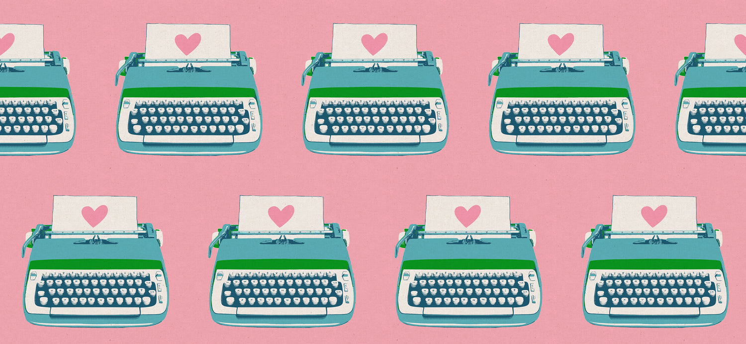 Best Day Ever || Typewriters Posy || Cotton Linen Canvas Half Yard