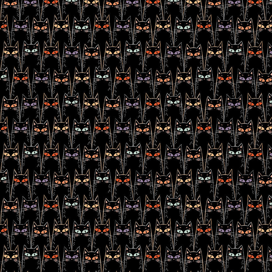 Starlight Spooks || Black Cat || Cotton Quilting Fabric