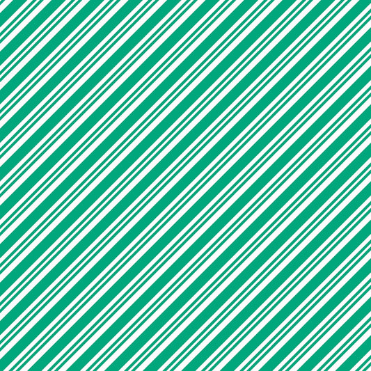 Naughty Elves  || Green Candy Stripe || Cotton Quilting Fabric || Half Yard