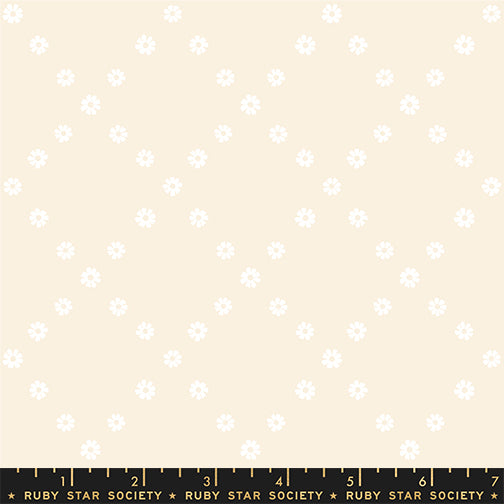 Best Day Ever || Diamond Flowers White on Natural || Cotton Quilting Fabric