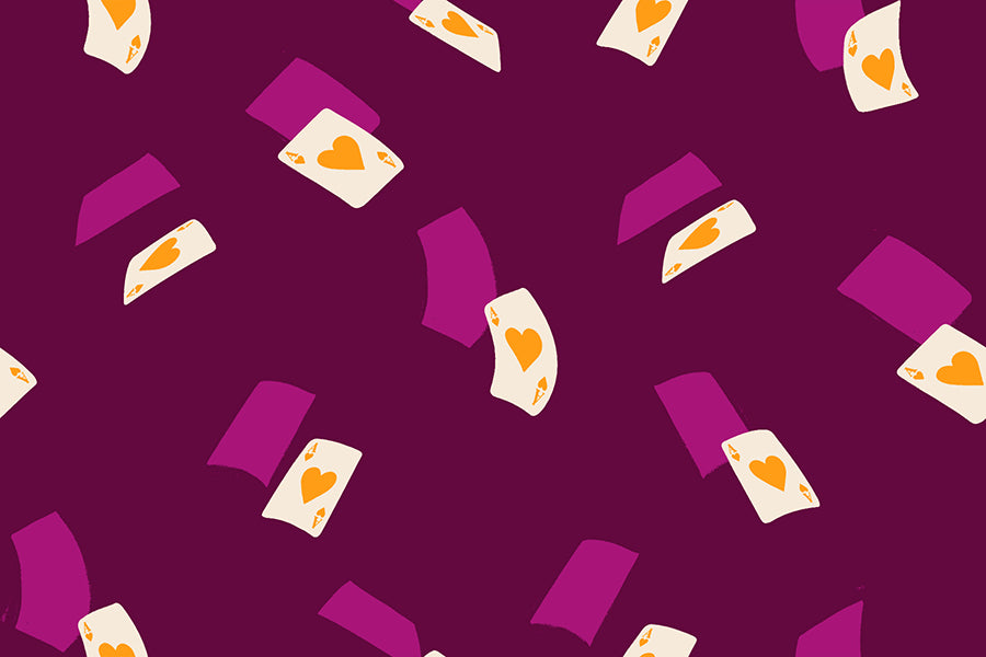 PREORDER Hello Alice || Falling Aces Purple Velvet || Cotton Quilting Fabric