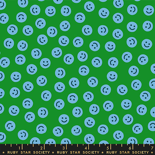 PREORDER Egg and Friends || Smiley Dark Verdant || Cotton Quilting Fabric