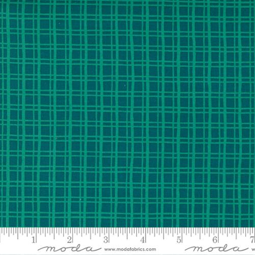 Cheer and Merriment || Christmas Check Teal || Cotton Quilting Fabric || Half Yard