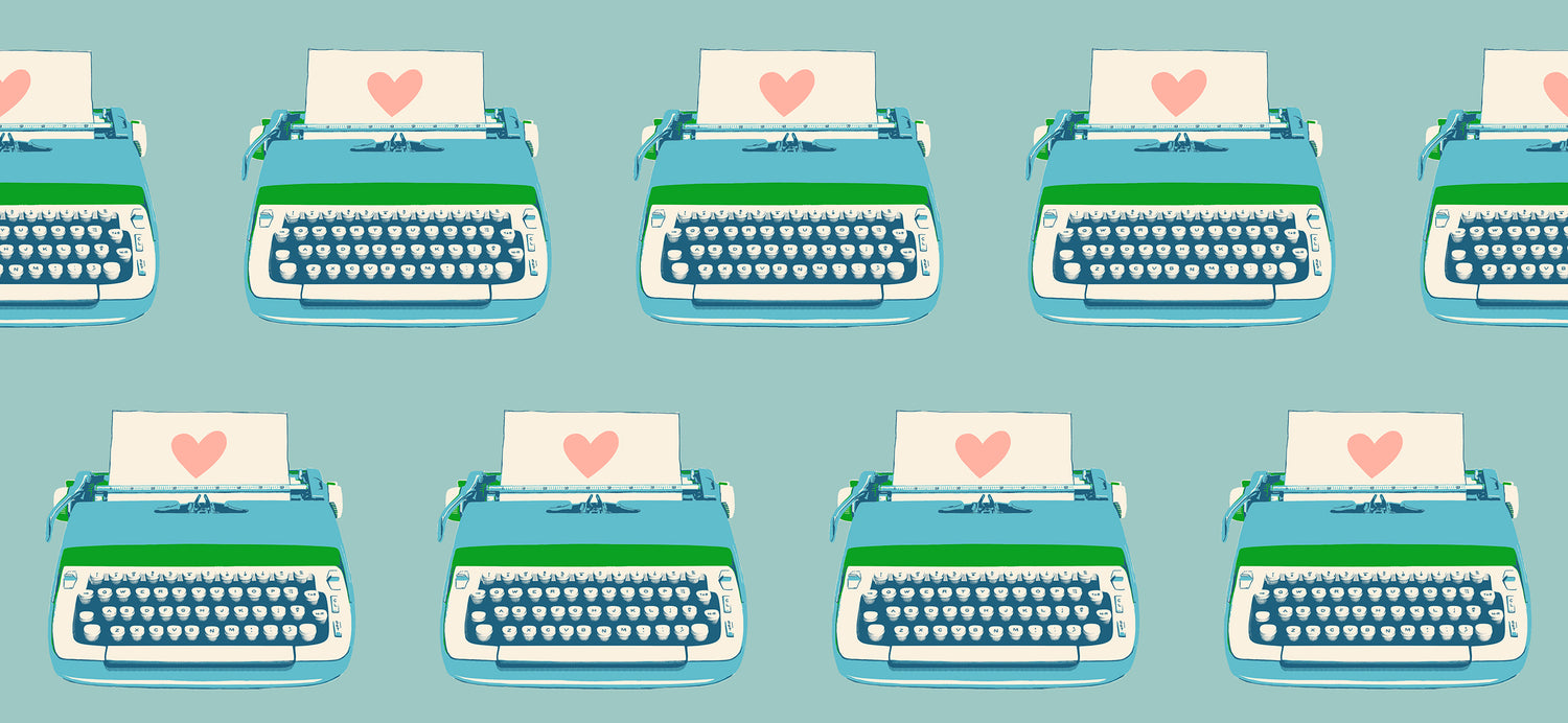 Best Day Ever || Typewriters Turquoise || Cotton Quilting Fabric