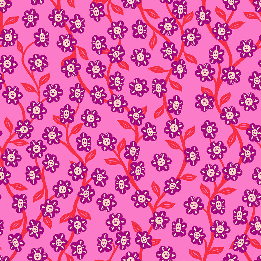 PREORDER Hello Alice || Chatty Garden Lipstick || Cotton Quilting Fabric