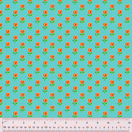 Heather Ross Country Mouse || Provence Teal || Cotton Quilting Fabric