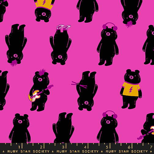 TEDDY AND THE BEARS || The Band Light Berry || Cotton Quilting Fabric || Half Yard
