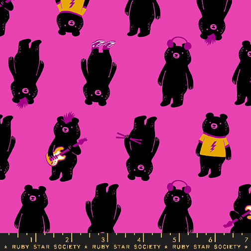 PREORDER TEDDY AND THE BEARS || The Band Light Berry || Cotton Quilting Fabric