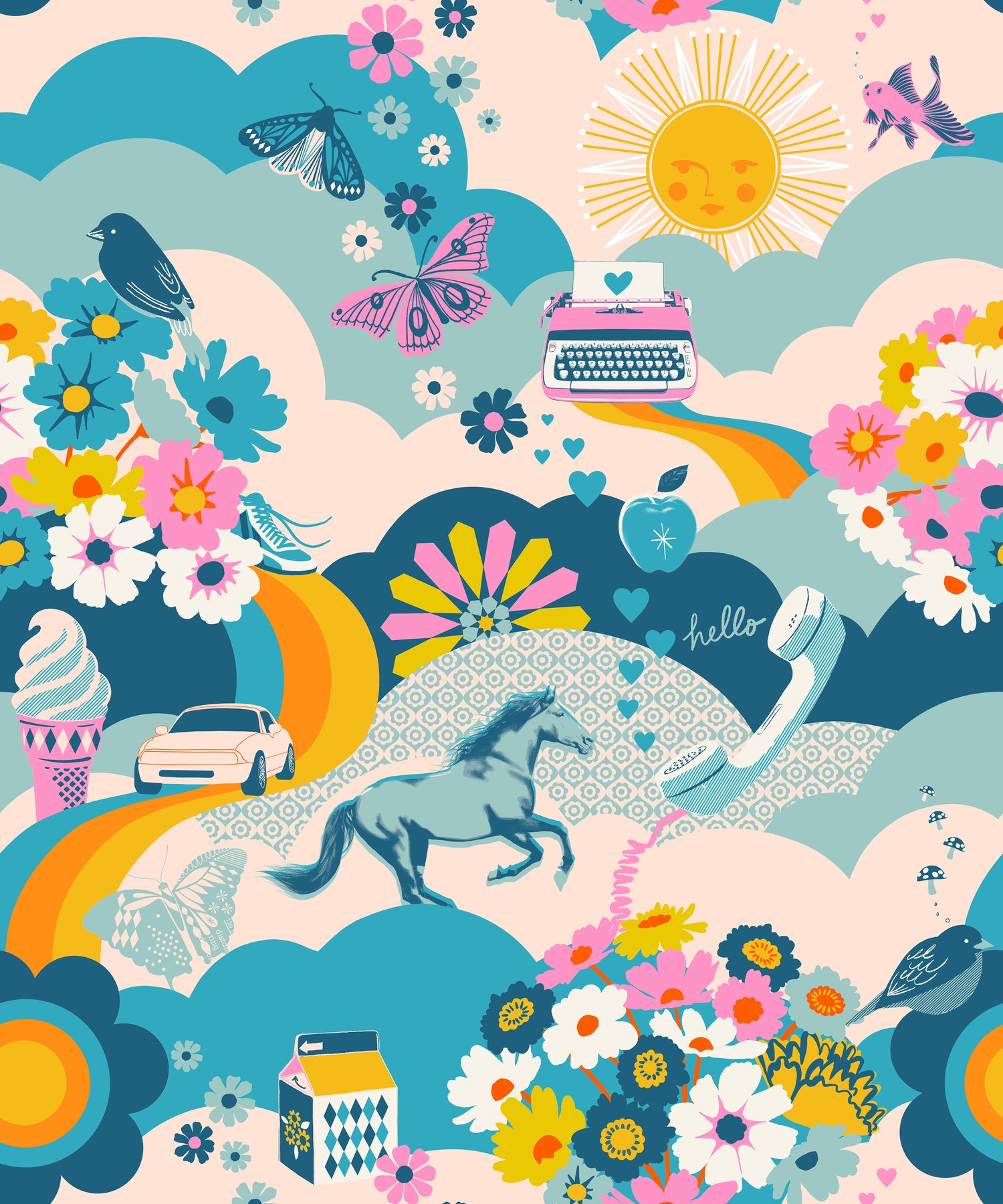 Best Day Ever || Best Day Ever Teal || Cotton Quilting Fabric