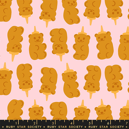 PREORDER Egg and Friends || Honey Bears Cotton Candy Pink || Cotton Quilting Fabric