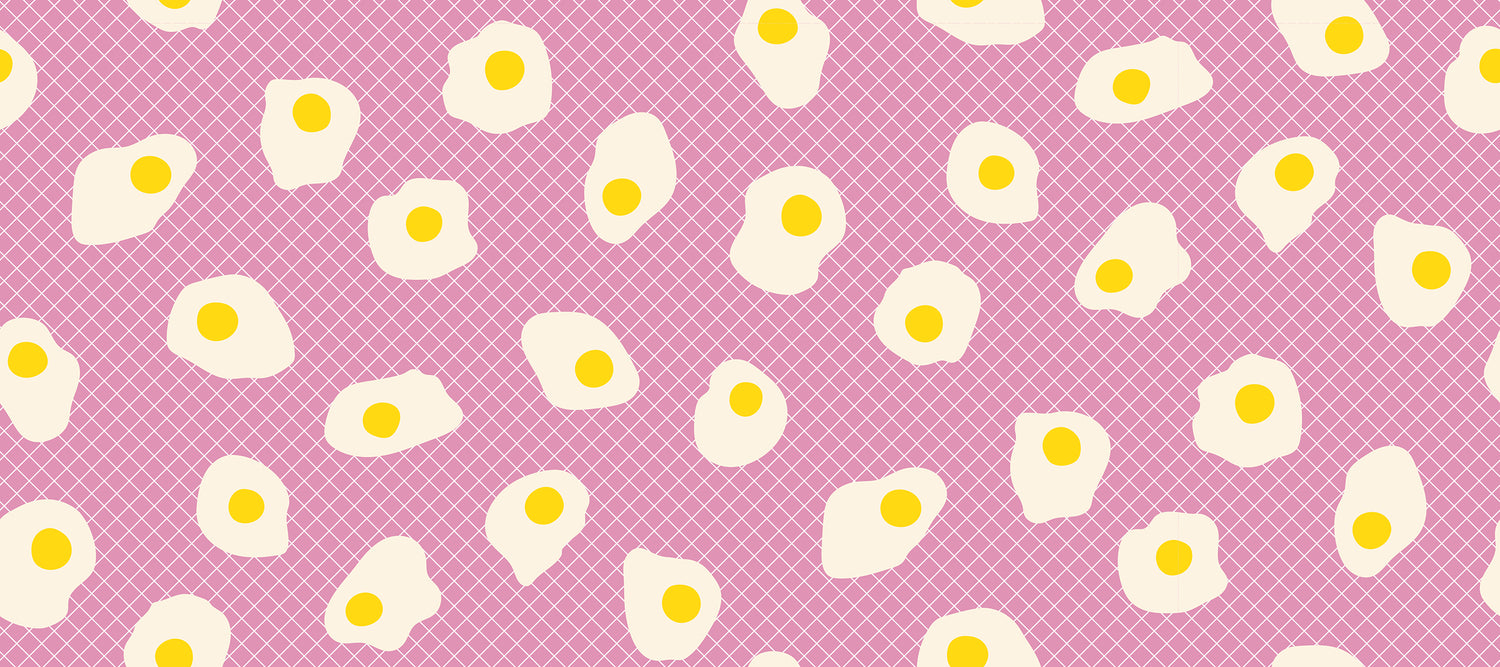 PREORDER Egg and Friends || Fried Eggs Heliotrope || Cotton Quilting Fabric