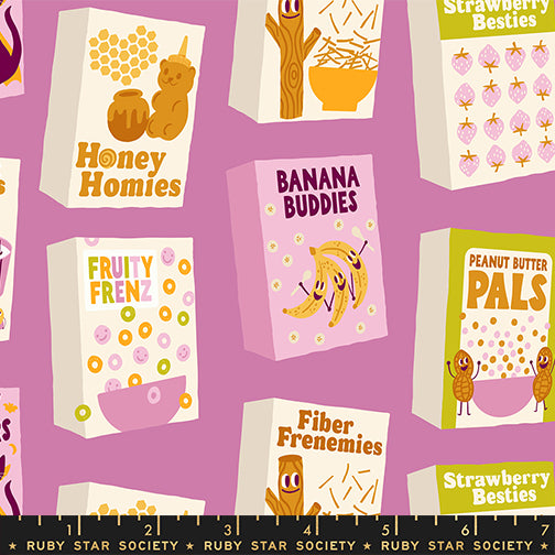 PREORDER Egg and Friends || Part of this Complete Breakfast Heliotrope || Cotton Quilting Fabric