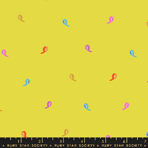 Washi Plus || Roll with It Citron || Cotton Quilting Fabric