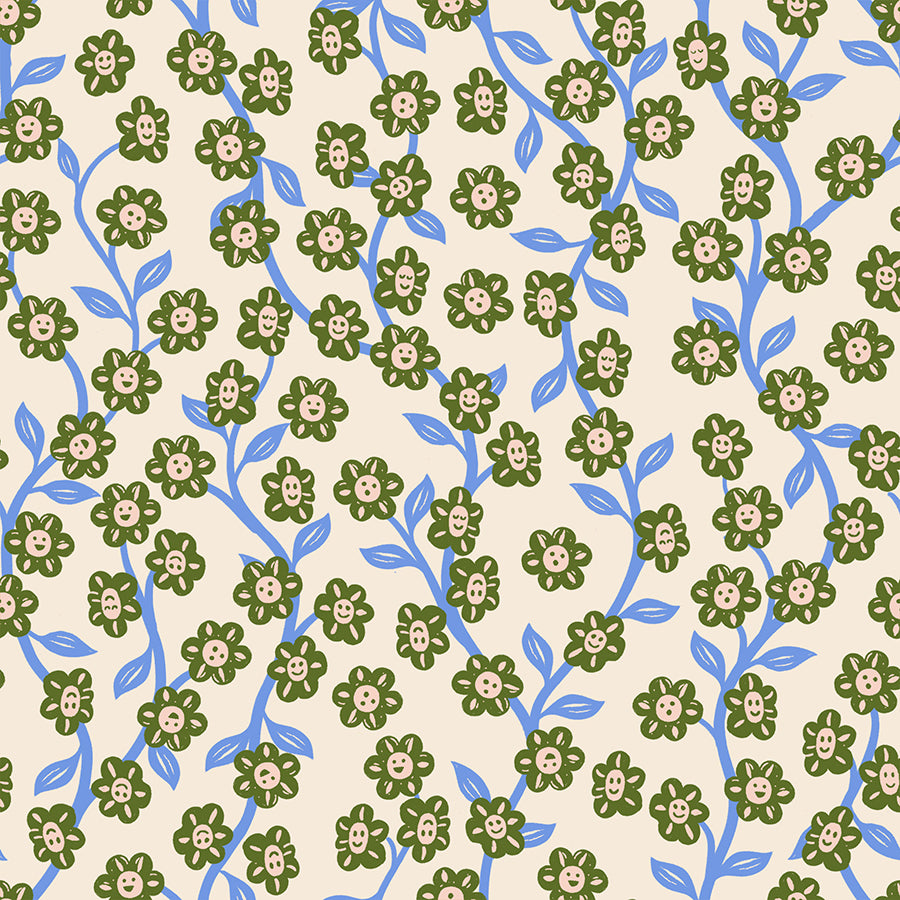 PREORDER Hello Alice || Chatty Garden Shell || Cotton Quilting Fabric