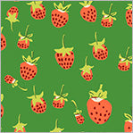 Heather Ross Studio Edit || Strawberries Green || Cotton Quilting Fabric