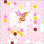 Heather Ross Studio Edit || Hex Bee Pink || Cotton Quilting Fabric