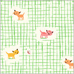 Heather Ross Studio Edit || Kitten Plaid Green || Cotton Quilting Fabric