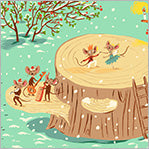 Heather Ross Studio Edit || Christmas Mice Aqua || Cotton Quilting Fabric