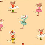 Heather Ross Studio Edit || Nutcracker Mice Peach || Cotton Quilting Fabric