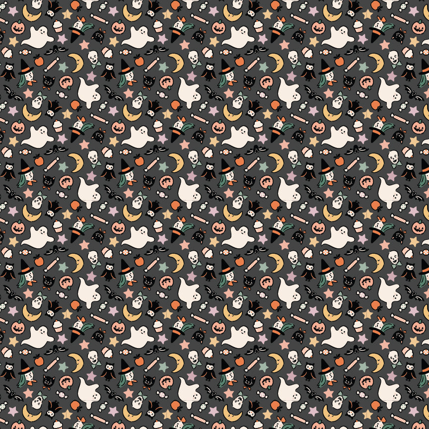 Sweet Tooth || Treats Black || Cotton Quilting Fabric Half Yard