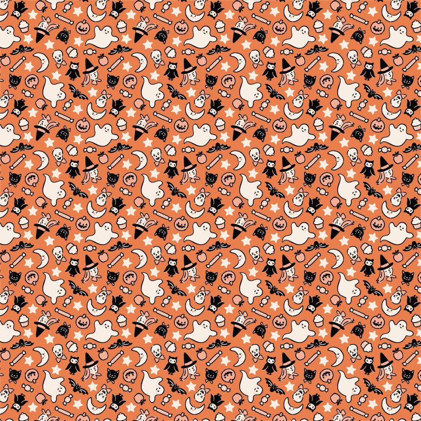 Sweet Tooth || Treats Orange || Cotton Quilting Fabric Half Yard