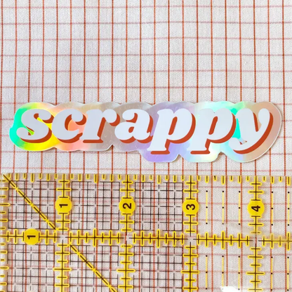 Scrappy Holographic Sewing Quilting Vinyl Sticker