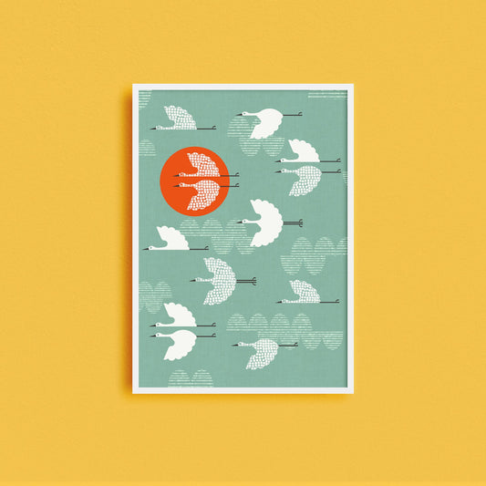 Rashida Coleman-Hale || 1,000 Cranes 8x10 Art Print - Aqua