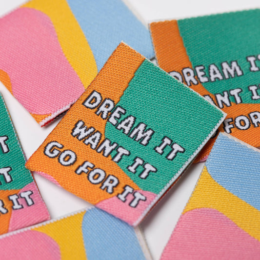"Go for It" Labels || Pack of 6 Woven Labels
