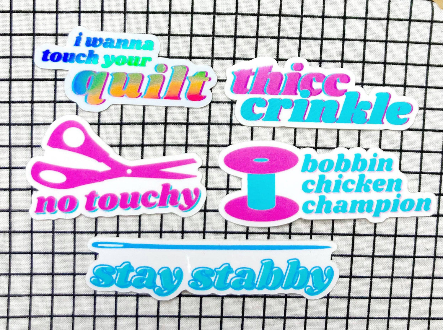 Thicc Sticker Pack Sewing And Quilting Vinyl Holographic Stickers